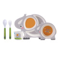 Elephant Shape Bamboo Fiber Kindergarten Children′s Dinner Set Tableware